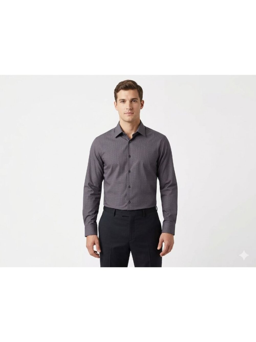 Calvin Klein Mens Dress Shirt Dark Gray Regular fit Size 16.5/17 x 34/35 L